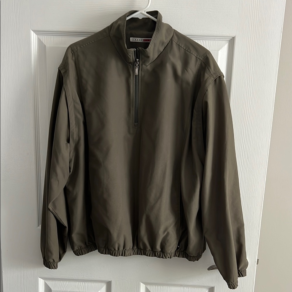 Grand Slam Men’s Olive Green Quarter Zip Golf Pullover Jacket Lightweight Medium